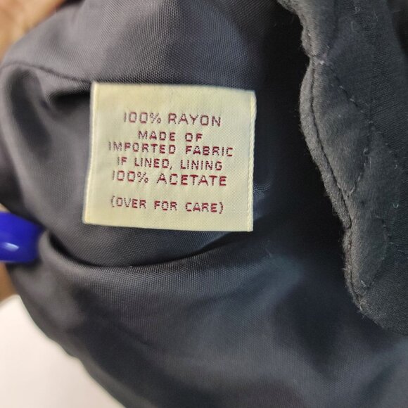 Susan Bristol Size 8 Winter Rose Quilted Vest Floral Button Black USA Deadstock - Picture 6 of 9